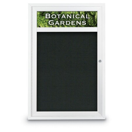 United Visual Products Indoor Enclosed Combo Board, 42"x32", Black Frame/White Porc & Cloud UVCB4232B-WHTPORC-CLOUD